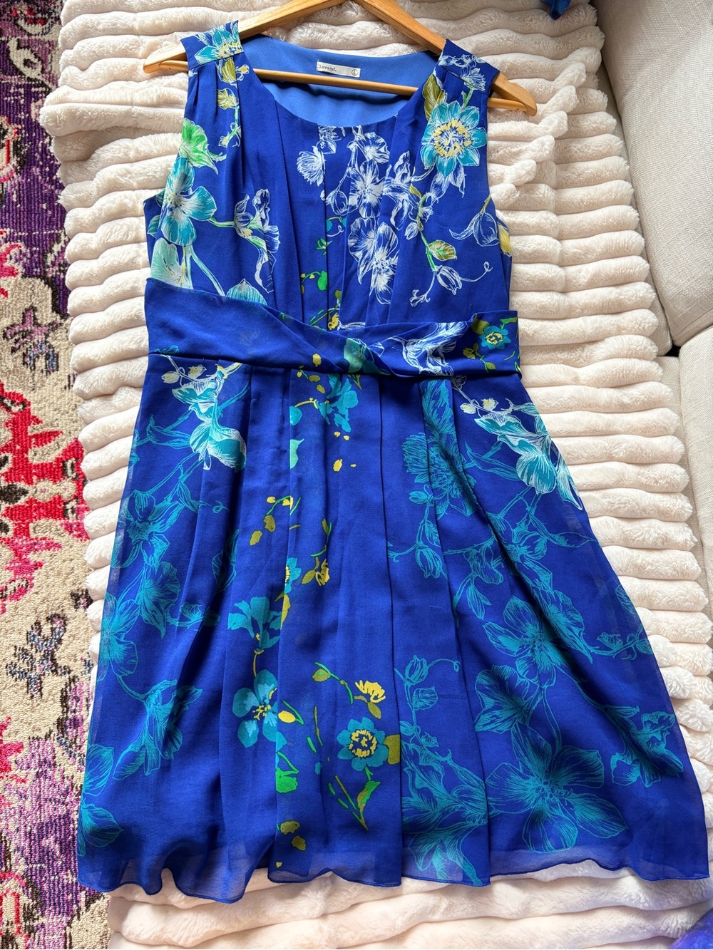 Blue Floral Sleeveless dress
